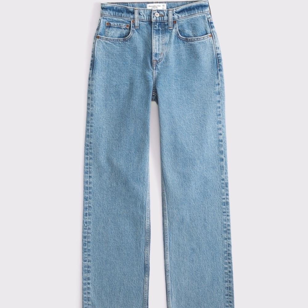 Abercrombie & Fitch Light Blue Straight-Leg Women's Jeans